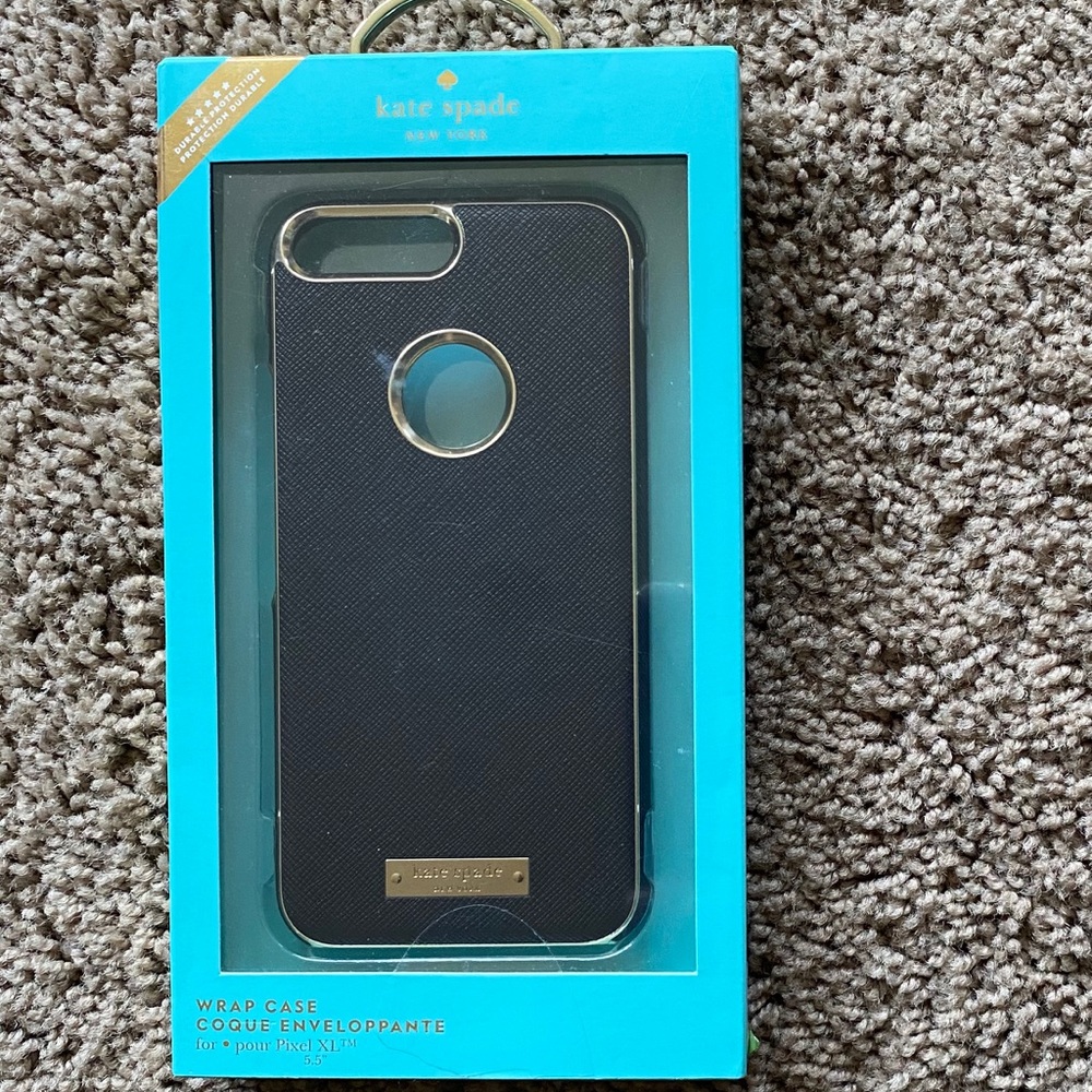 Kate Spade Black Leather Wrap Case, Pixel XL 5.5”